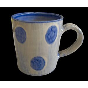 Vintage‎ Irish Pottery Avoca Brayshaw Blue Dot Handmade Studio Mug Cup